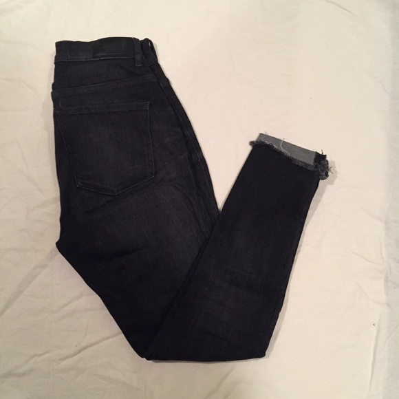 High Waist Denim Perfect Raw Hem Jean Leggings - Picture 4 of 8